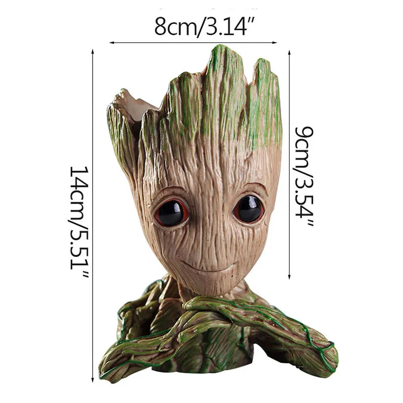 Miniatur Dekofigur 5 cm, Cartoon Baum-Männchen Desktop Ornament, Handgefertigte Büro- und Wohnraumdekoration