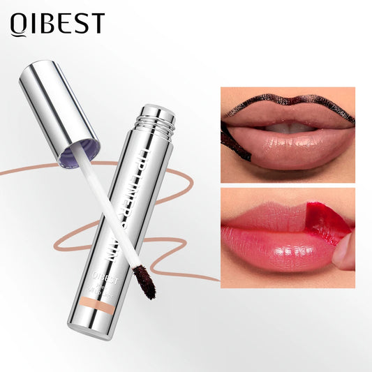 QIBEST Peel-Off Lipliner & Lipgloss – Wasserfest, Langanhaltend, Matte Lip Tint, Braune Kontur, Einfach Abziehbar, Perfektes Lip Tattoo