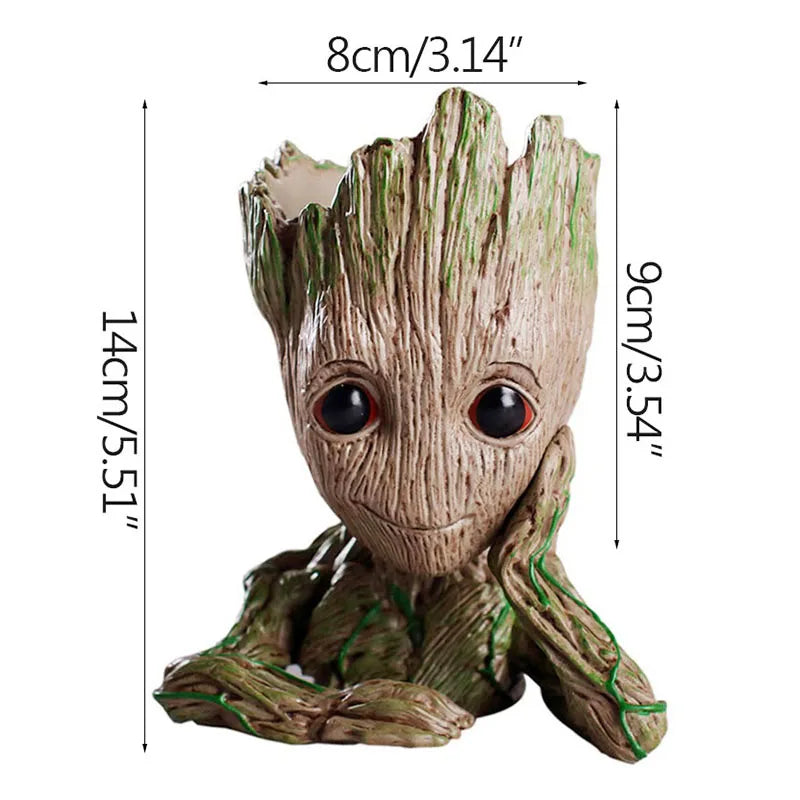 Miniatur Dekofigur 5 cm, Cartoon Baum-Männchen Desktop Ornament, Handgefertigte Büro- und Wohnraumdekoration