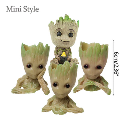 Miniatur Dekofigur 5 cm, Cartoon Baum-Männchen Desktop Ornament, Handgefertigte Büro- und Wohnraumdekoration