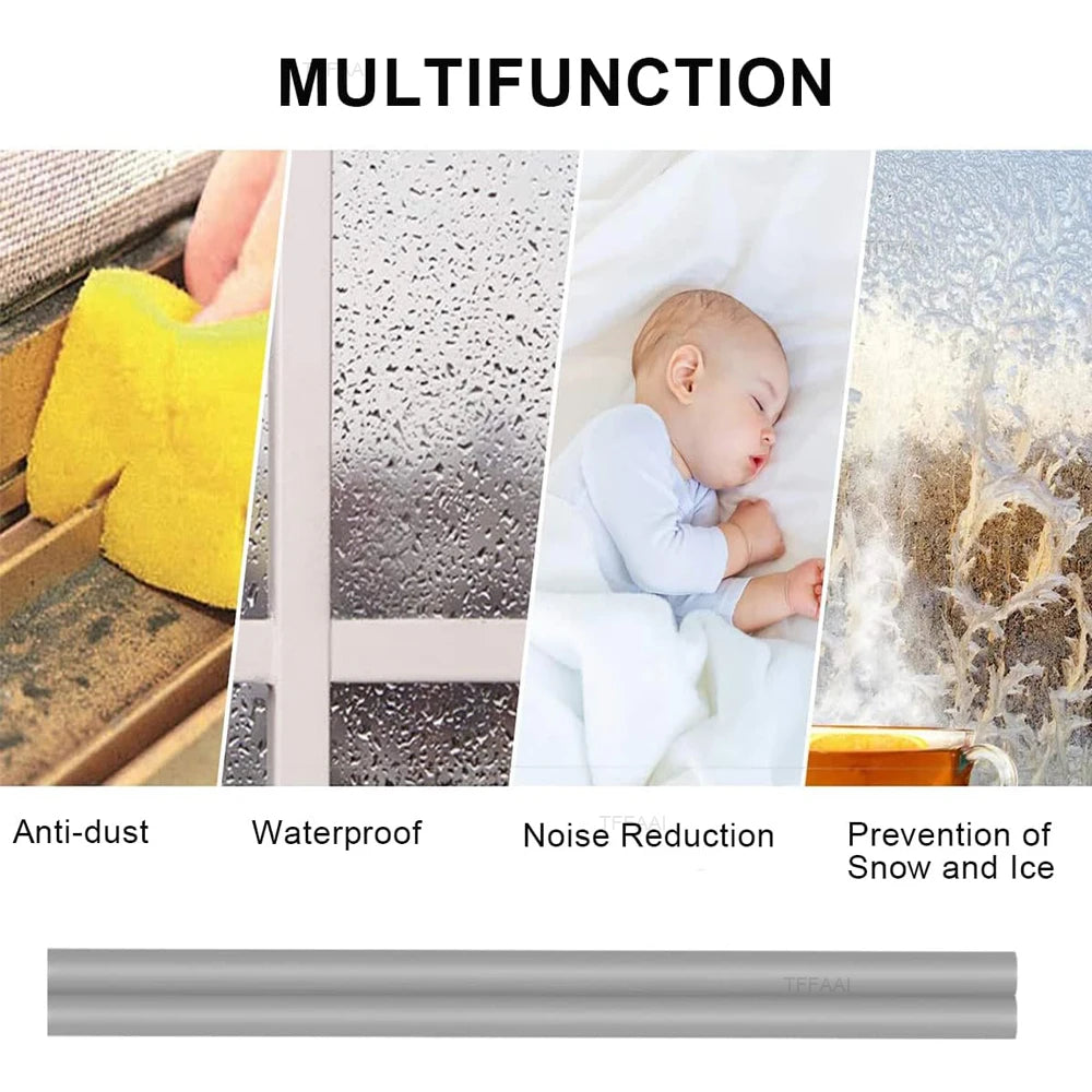 Selbstklebende Tür- & Fensterdichtung 5 m/10 m – Gummi-Wetterstreifen gegen Zugluft & Lärm