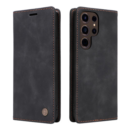 Ultradünne Leder-Handyhülle mit Flip-Design – Kompatibel mit Samsung Galaxy S25, S24, S23, S22 Ultra, S21, S20+, S10, Note 20 5G