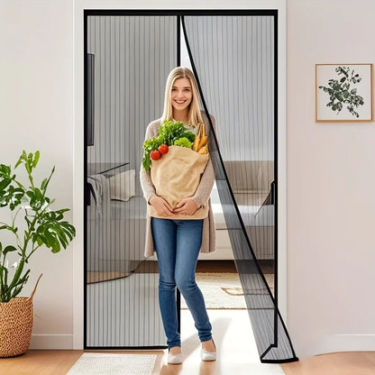 Magnet-Fliegengitter Tür – Einfach zu installieren, Insektenschutz, Freihändig schließend, langlebiges Netz