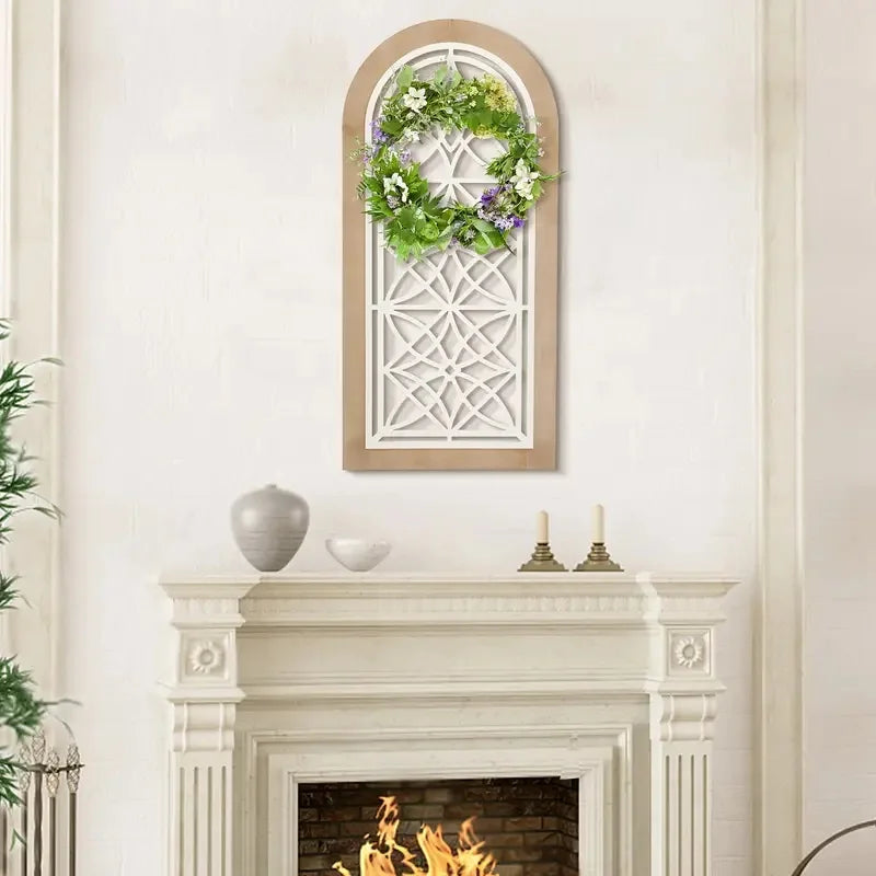 2er Set Bogen-Wanddeko aus Holz – Vintage Landhaus Wandkunst für stilvolles Zuhause