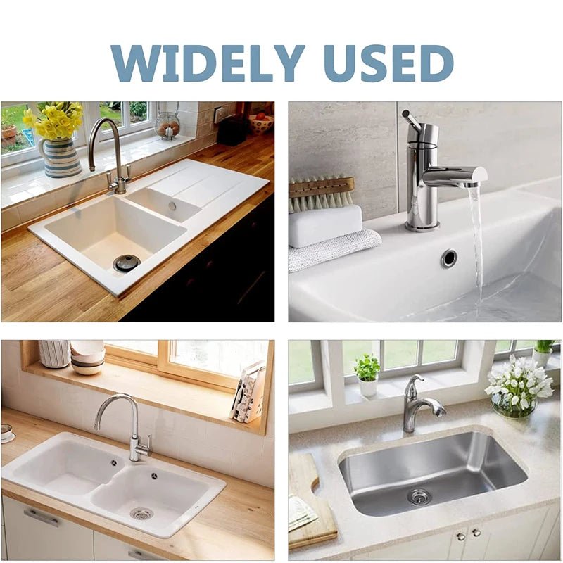 Überlauf-Abdeckungen für Spül- & Waschbecken – 4er-Set runde Kunststoff-Überlaufringe