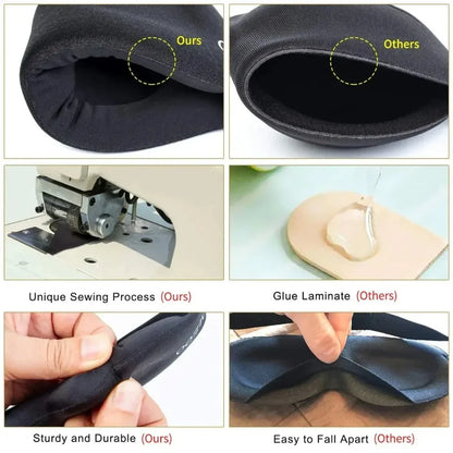 3D-Augenmaske mit verstellbarem Band – Schlafmaske für Damen und Herren, atmungsaktiv, Farbe: Schwarz