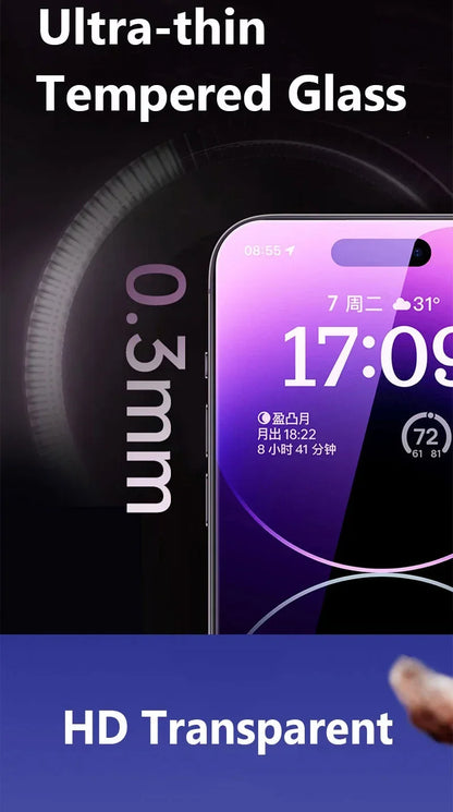 1–5 Stück HD-Displayschutz aus gehärtetem Glas – Kompatibel mit iPhone 11, 12, 13, 14, 15, 16, 17 Pro & Pro Max