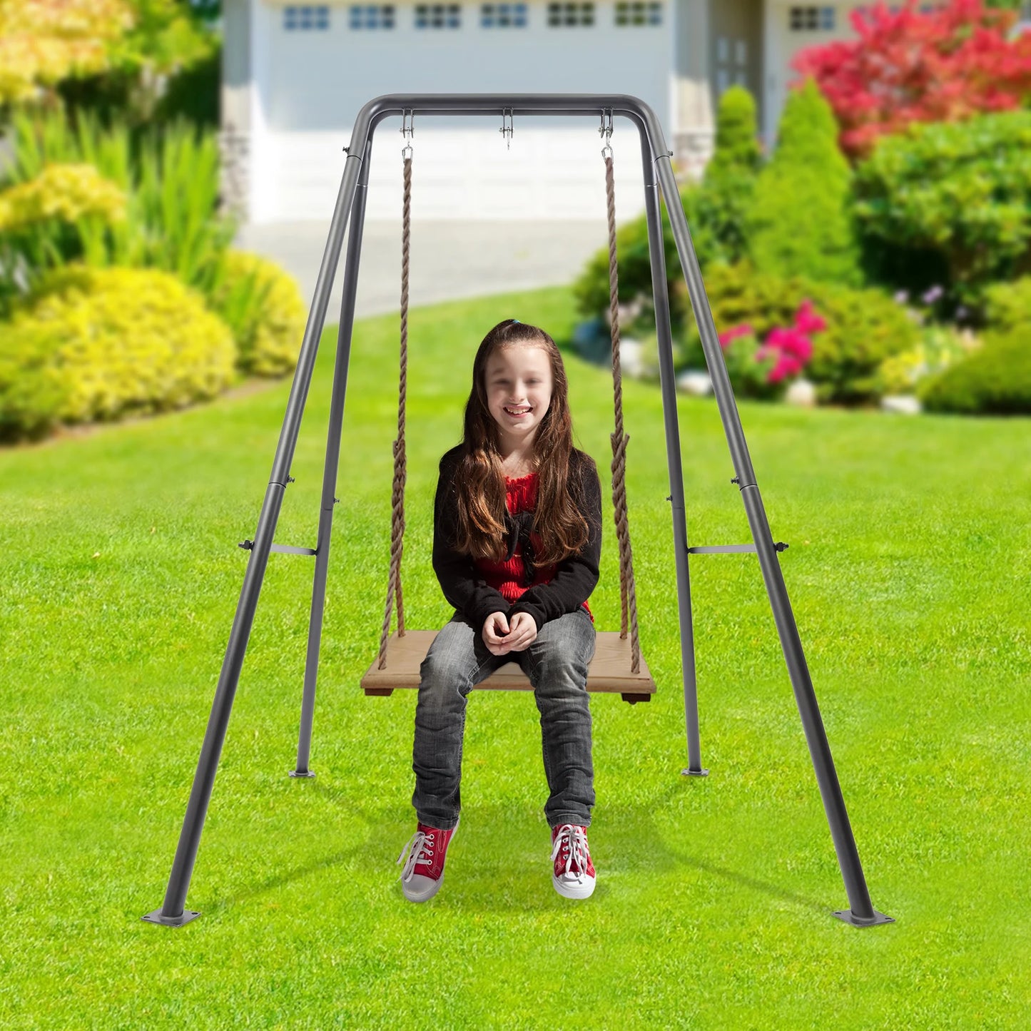 Hängesessel Gestell aus Metall – A-Frame Ständer mit 3 Aufhängepunkten für Indoor & Outdoor