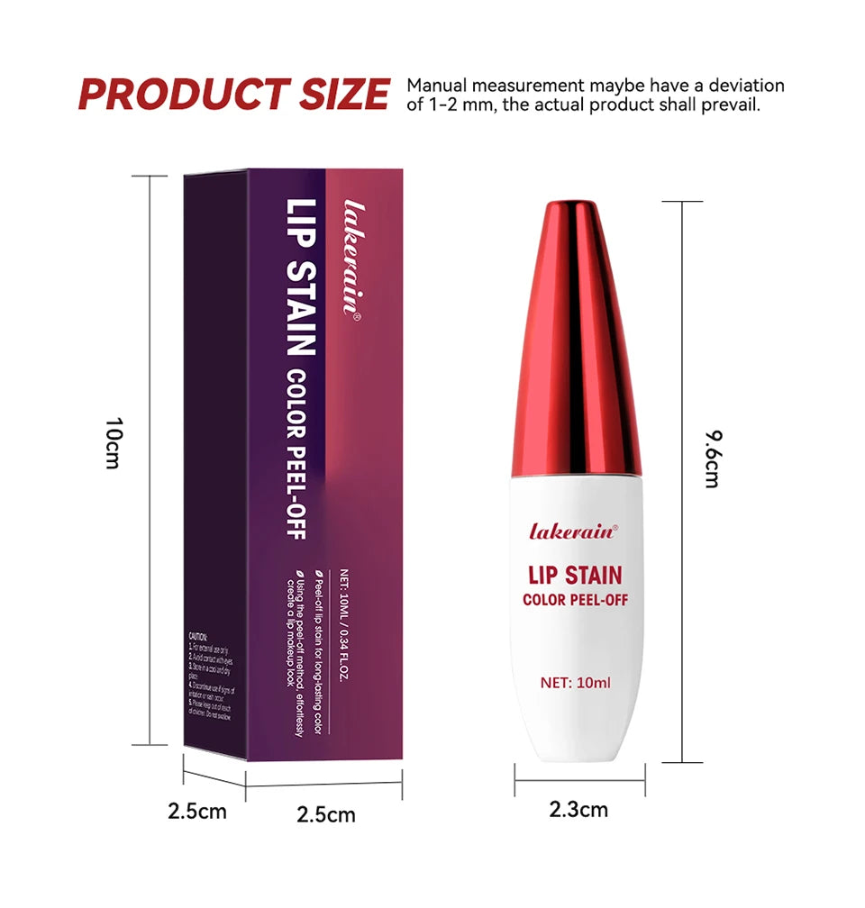 Lip Stain Peel Off – Langanhaltender 24h Matte Lippenstift, Flüssig, Wasserfest, Transferproof, Lip Makeup