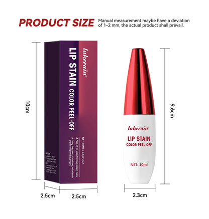 Lip Stain Peel Off – Langanhaltender 24h Matte Lippenstift, Flüssig, Wasserfest, Transferproof, Lip Makeup