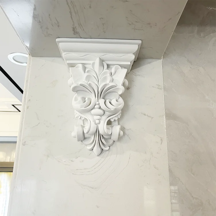 Elegante PU Zierkonsole – Geschwungenes Deko-Wandelement im französischen Stil