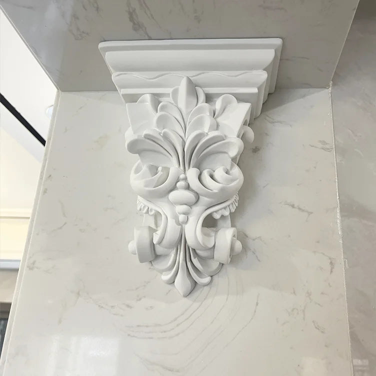 Elegante PU Zierkonsole – Geschwungenes Deko-Wandelement im französischen Stil