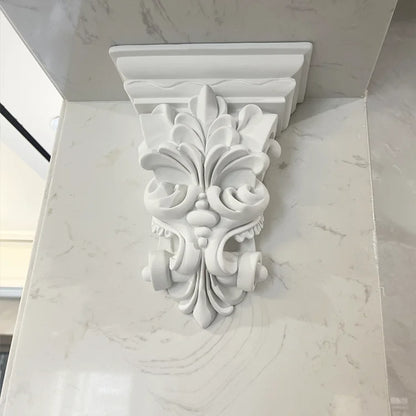 Elegante PU Zierkonsole – Geschwungenes Deko-Wandelement im französischen Stil