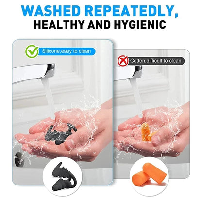 CCSN Ohrstöpsel 3-lagig – Weiche, wiederverwendbare Silikon-Ohrstöpsel für Schlaf und Ruhephasen