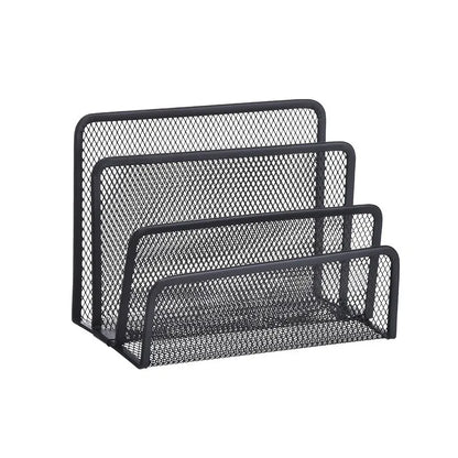 Metall Mesh Schreibtisch Organizer 3-fach – Dokumentenhalter für Büro, Papier und Magazine