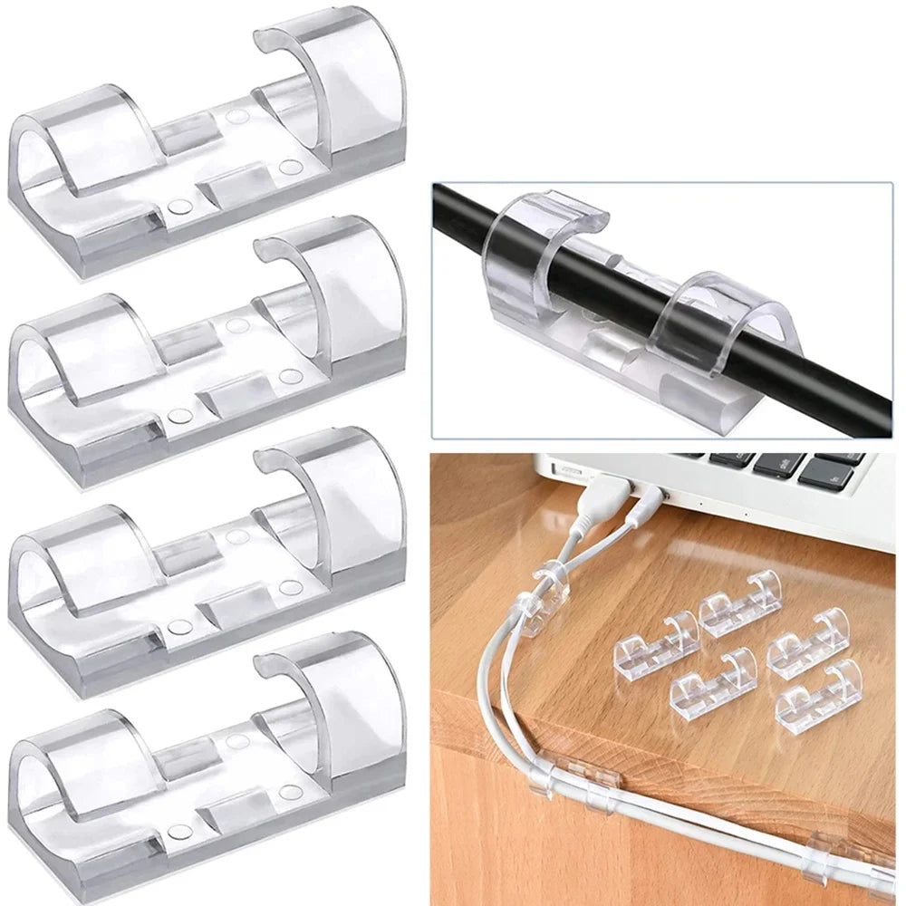 Selbstklebender Kabelhalter – Kabelclips für Schreibtisch, USB- & Ladekabel, Kabelmanagement