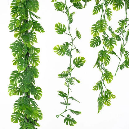 Künstliche Grünpflanzen Ranke 72 Mesh – Dekoblatt-Girlande für Weihnachten, Hochzeit, Garten, Wand und Vasen
