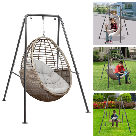 Hängesessel Gestell aus Metall – A-Frame Ständer mit 3 Aufhängepunkten für Indoor & Outdoor