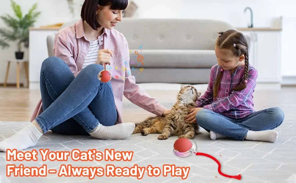 🐾 Intelligenter Interaktiver Spielball für Hunde & Katzen – Automatisch rollend mit Schwanz, wiederaufladbares elektrisches Haustierspielzeug mit Bewegungs- & Maus-Simulation