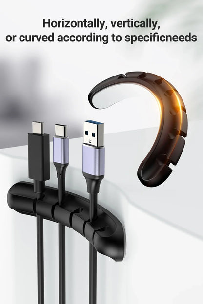 Selbstklebender Kabel-Organizer – Kabelclips für Desktop, Nachttisch, Lade- und Datenkabel