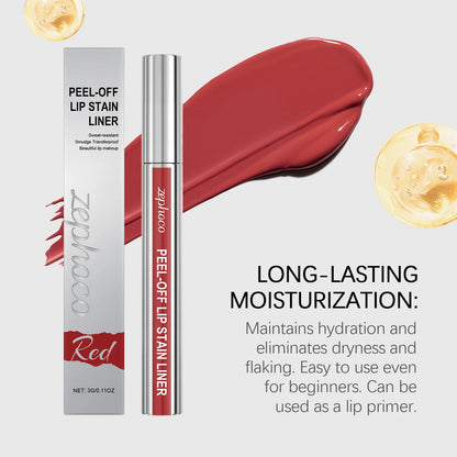 Peel-Off Lip Stain – Wasserfest, Schweißresistent & Natürliches Lippen-Tint (Rot/Braun/Pink)