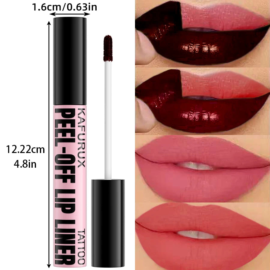 7 Colors Peel-Off Lip Tint – Langhaltender Wasserfester Lippenstift, Nicht-Klebend, Pink, Makeup Lip Gloss