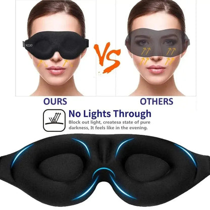 3D-Augenmaske mit verstellbarem Band – Schlafmaske für Damen und Herren, atmungsaktiv, Farbe: Schwarz