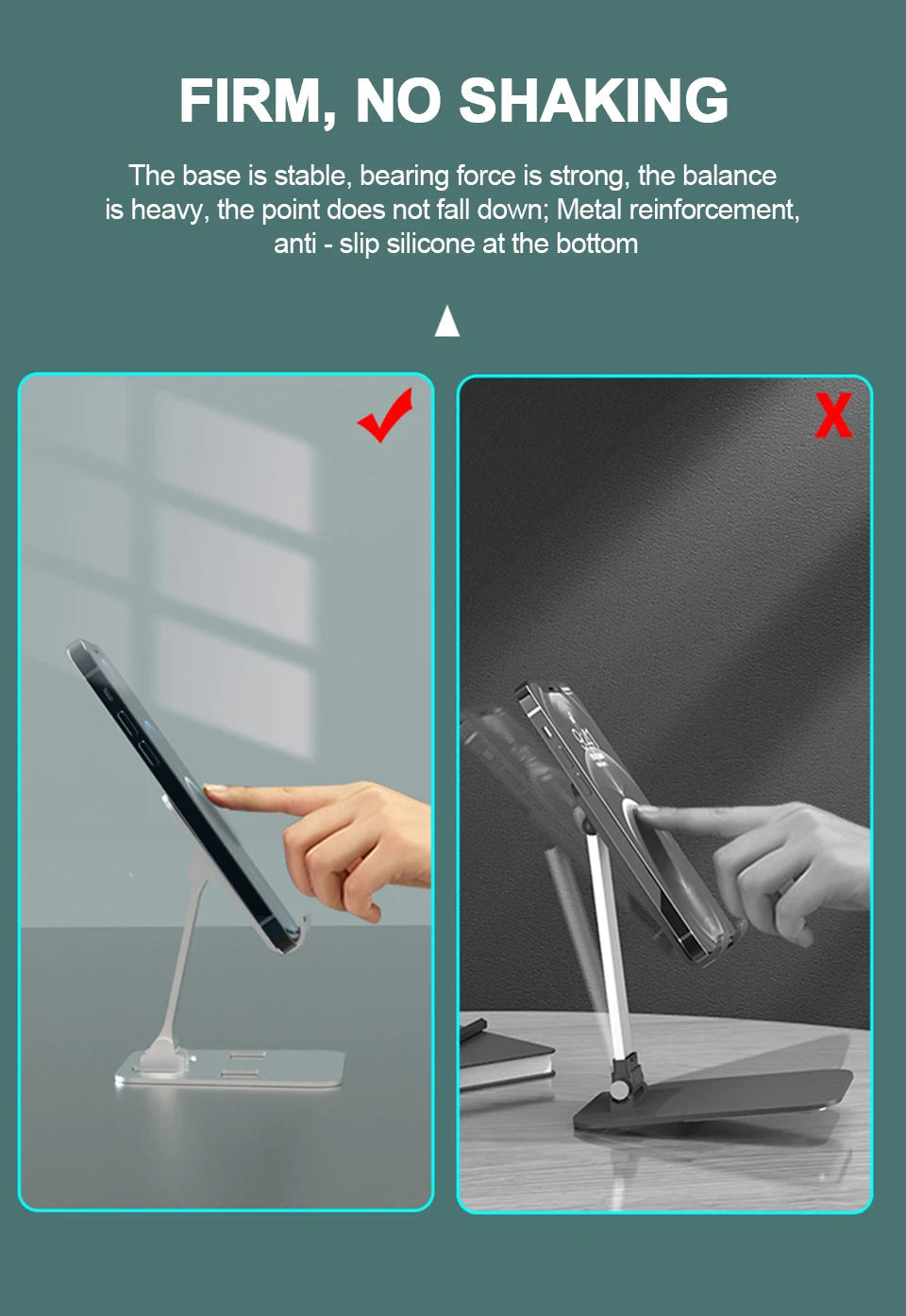 Aluminium Tablet-Ständer – Tragbarer, verstellbarer Halter für iPad, Samsung Tab, MiPad & Smartphones