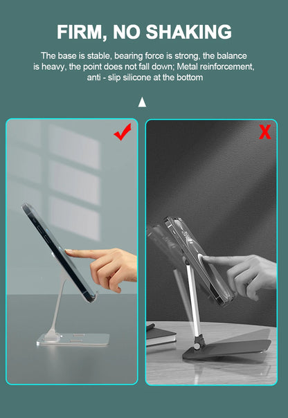 Aluminium Tablet-Ständer – Tragbarer, verstellbarer Halter für iPad, Samsung Tab, MiPad & Smartphones