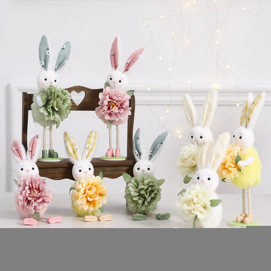 Osterdekoration Frühling – Tisch- und Tablettdeko mit Hase, Vögeln und Blumen