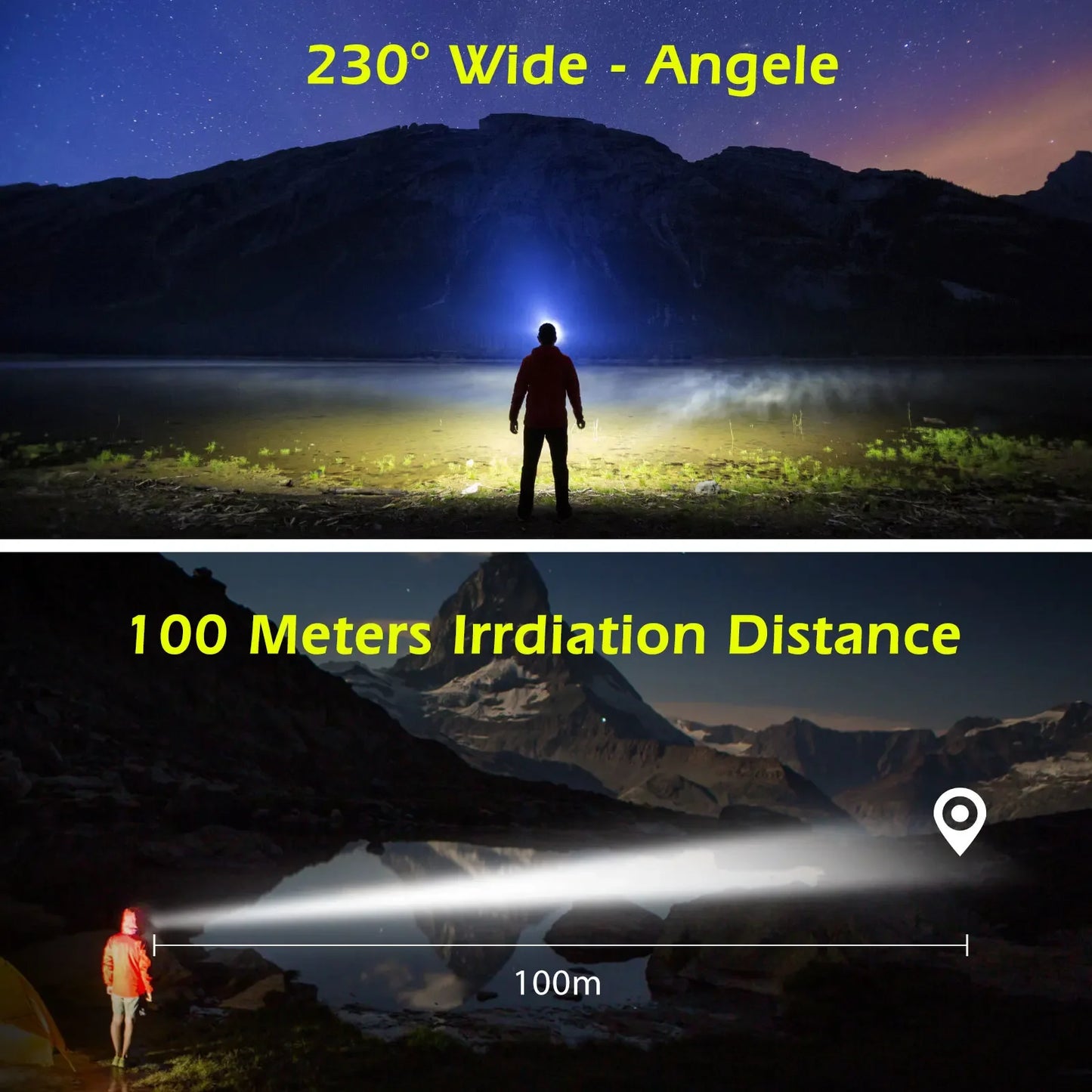 USB wiederaufladbare LED Stirnlampe – COB Arbeitslicht, wasserdicht, Sensorlicht, ideal für Angeln, Camping & Outdoor