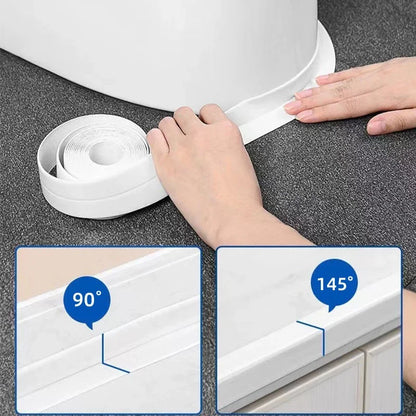 Wasser- & Ölresistentes PVC Dichtband – Selbstklebend, Küchen- & Badezimmerecken, 1 m / 2 m / 3,2 m
