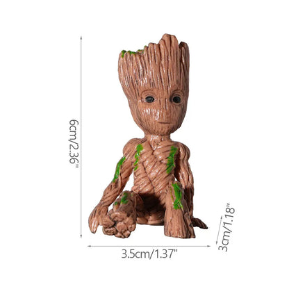 Miniatur Dekofigur 5 cm, Cartoon Baum-Männchen Desktop Ornament, Handgefertigte Büro- und Wohnraumdekoration