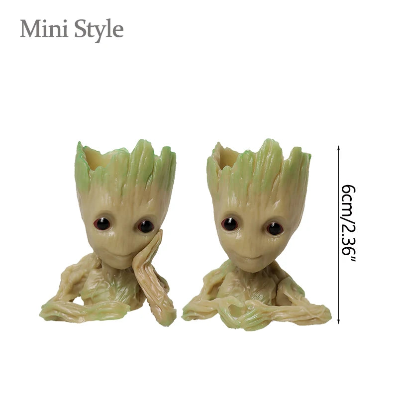 Miniatur Dekofigur 5 cm, Cartoon Baum-Männchen Desktop Ornament, Handgefertigte Büro- und Wohnraumdekoration