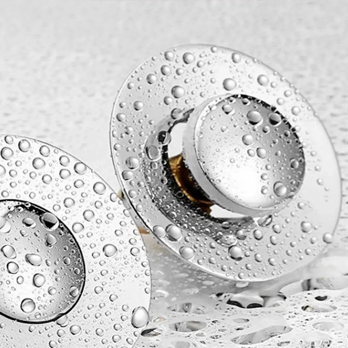 Universal Waschbecken-Abflussstöpsel mit Pop-up & Haarfänger – Chrom/Metall Filter, leicht zu drücken