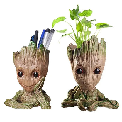 Miniatur Dekofigur 5 cm, Cartoon Baum-Männchen Desktop Ornament, Handgefertigte Büro- und Wohnraumdekoration