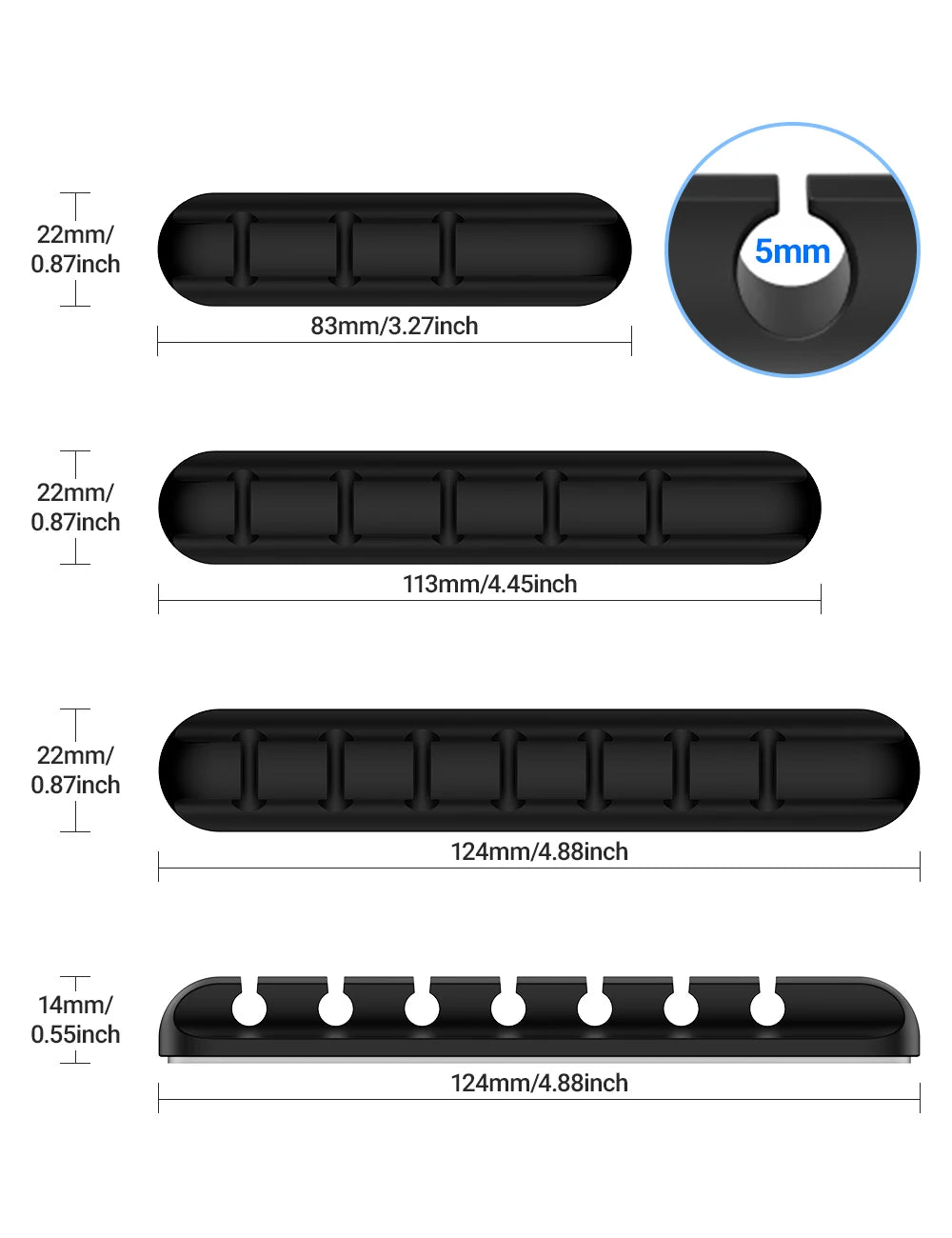 Selbstklebende Kabelclips – Kabelhalter für Schreibtisch, Nachttisch, USB- und Stromkabel, Maus- und Datenkabel