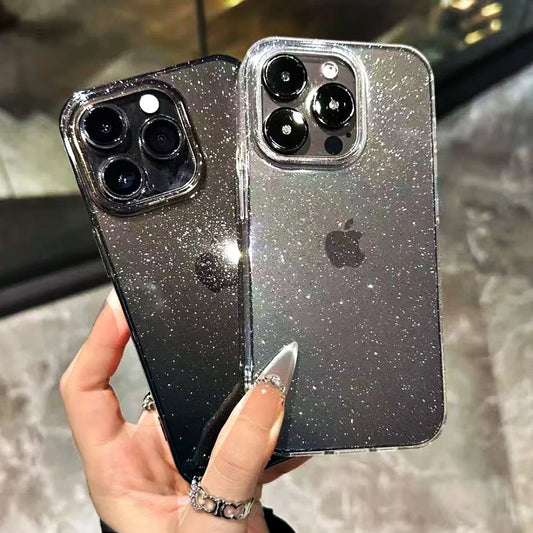 Glitzer TPU Handyhülle Transparent für iPhone 16–11 Pro Max / Mini – Bling Glitter Schutzhülle