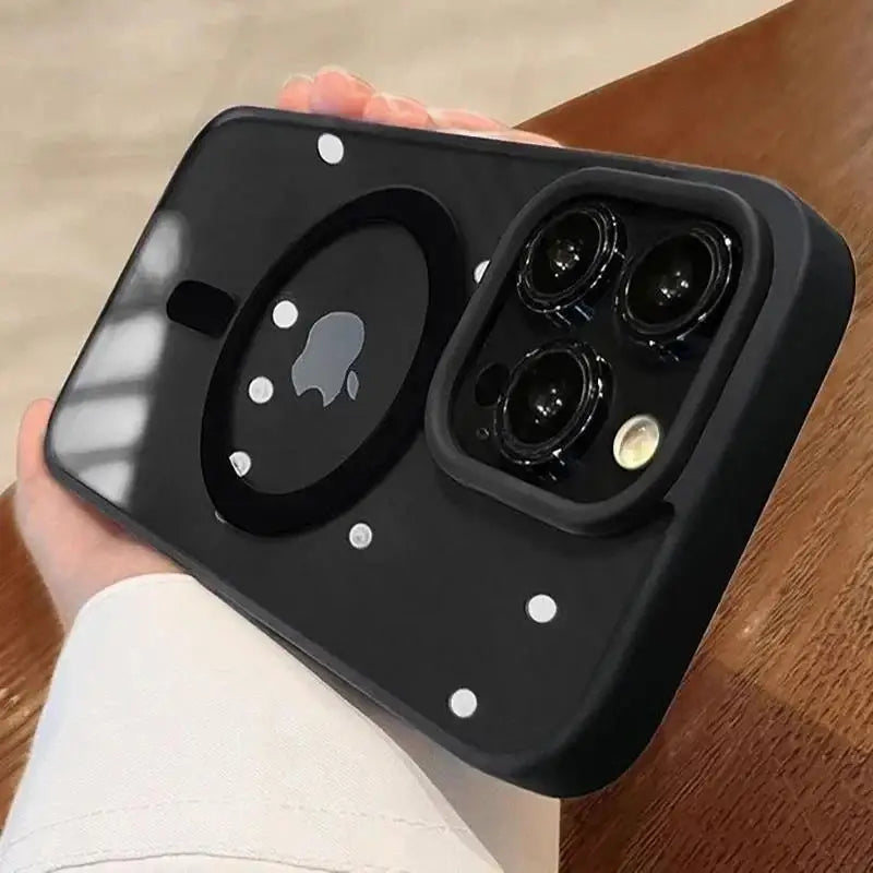Transparente Smartphone-Hülle aus Acryl – Magnetische Schutzhülle kompatibel mit iPhone 11–16, kabelloses Laden möglich