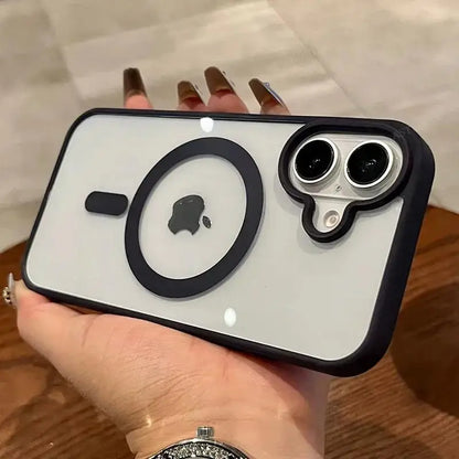 Transparente Smartphone-Hülle aus Acryl – Magnetische Schutzhülle kompatibel mit iPhone 11–16, kabelloses Laden möglich