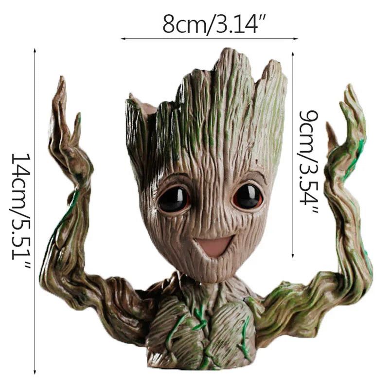 Miniatur Dekofigur 5 cm, Cartoon Baum-Männchen Desktop Ornament, Handgefertigte Büro- und Wohnraumdekoration