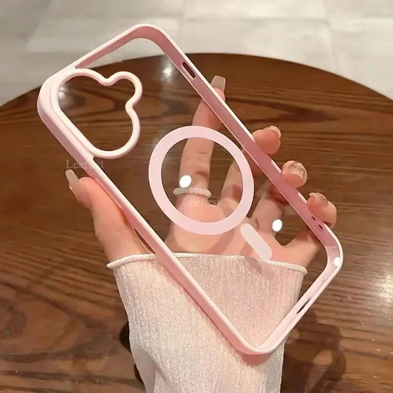 Transparente Smartphone-Hülle aus Acryl – Magnetische Schutzhülle kompatibel mit iPhone 11–16, kabelloses Laden möglich