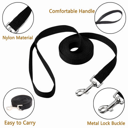 Nylon-Trainingsleine für Hunde – 10 m / 15 m / 20 m / 30 m / 50 m Hundeleine für kleine & große Hunde, Welpen, Outdoor-Spaziergänge