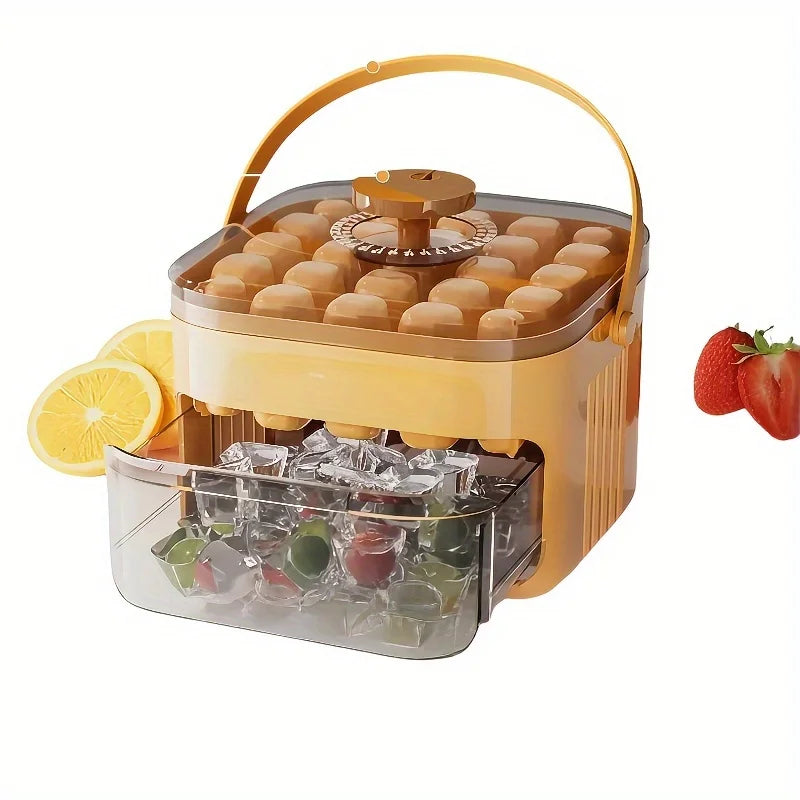 Eiswürfelform Handpressen 50-Fach – Doppellagiges Design, Kein Strom, Küchenutensil für Kühlschränke