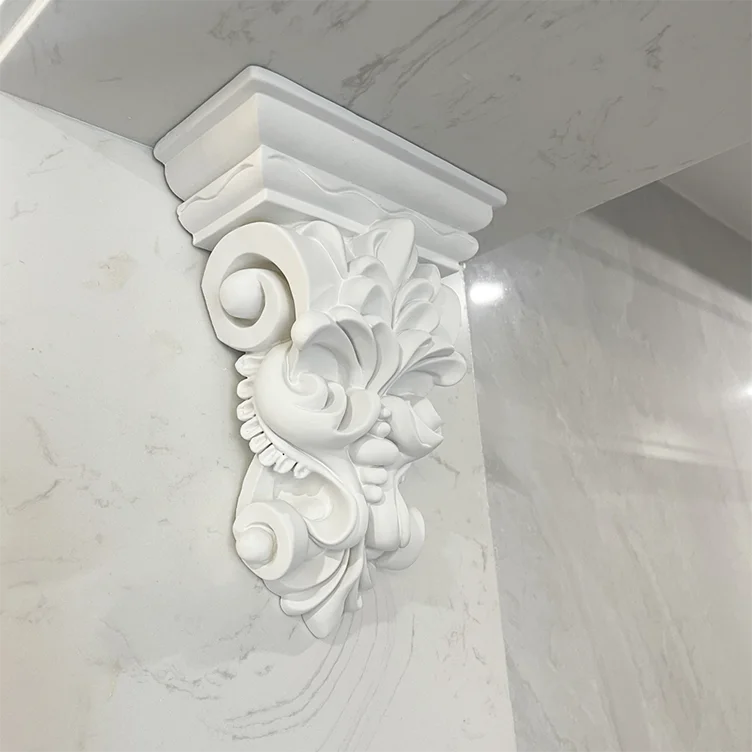 Elegante PU Zierkonsole – Geschwungenes Deko-Wandelement im französischen Stil