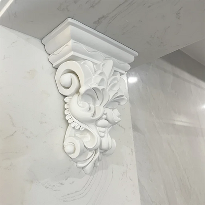 Elegante PU Zierkonsole – Geschwungenes Deko-Wandelement im französischen Stil