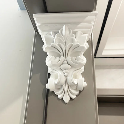 Elegante PU Zierkonsole – Geschwungenes Deko-Wandelement im französischen Stil