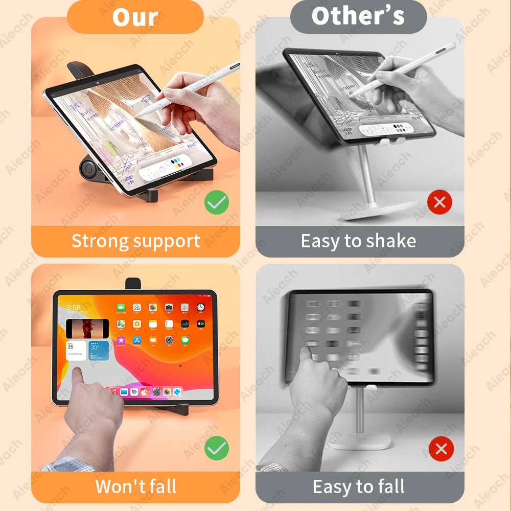 Verstellbarer Desktop Tablet-Halter 4,7–12,9 Zoll – Klappbarer Ständer für iPad, Tablets & Smartphones