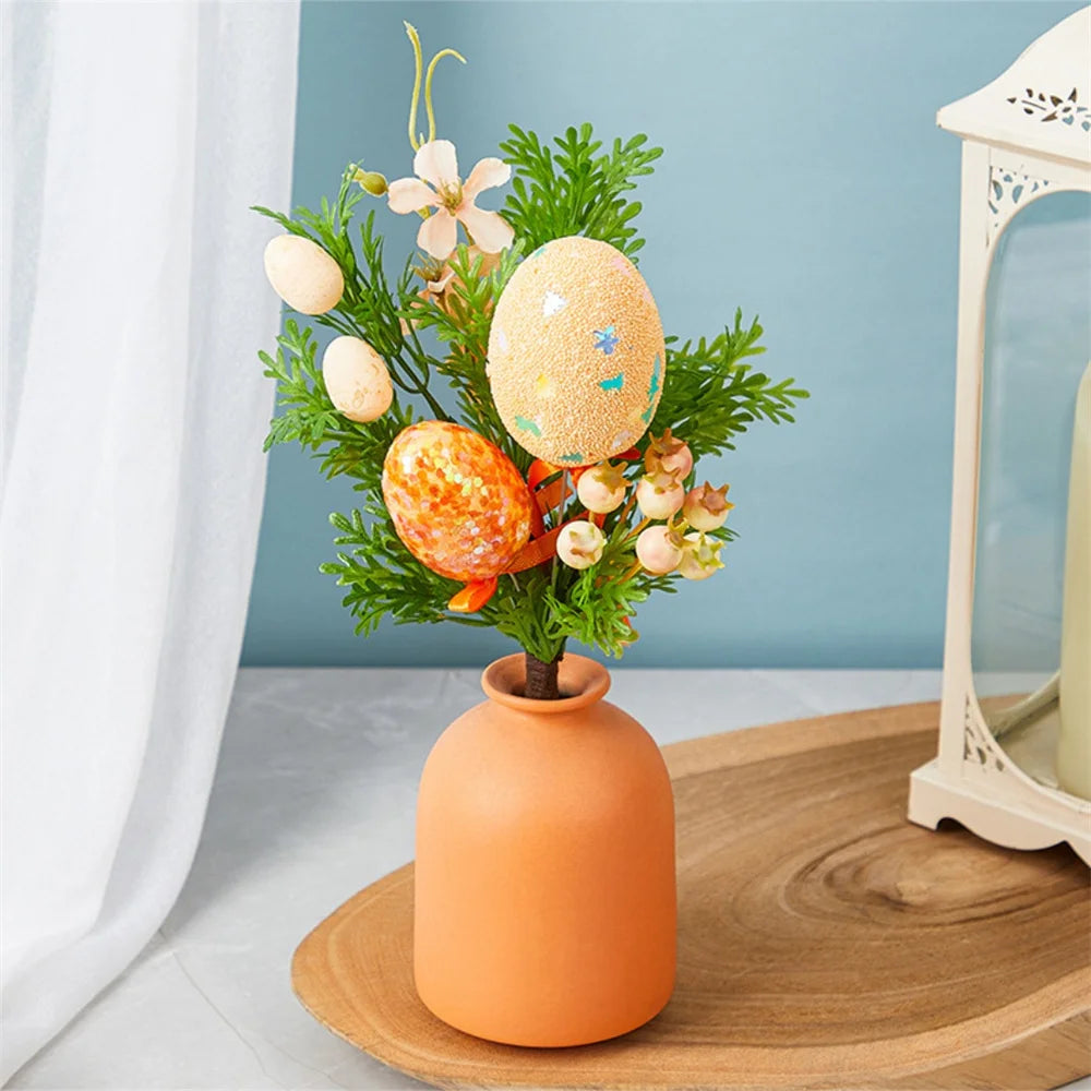 Osterzweige mit Eiern – DIY Dekobaum mit künstlichen Blumen für Zuhause, Büro und Garten