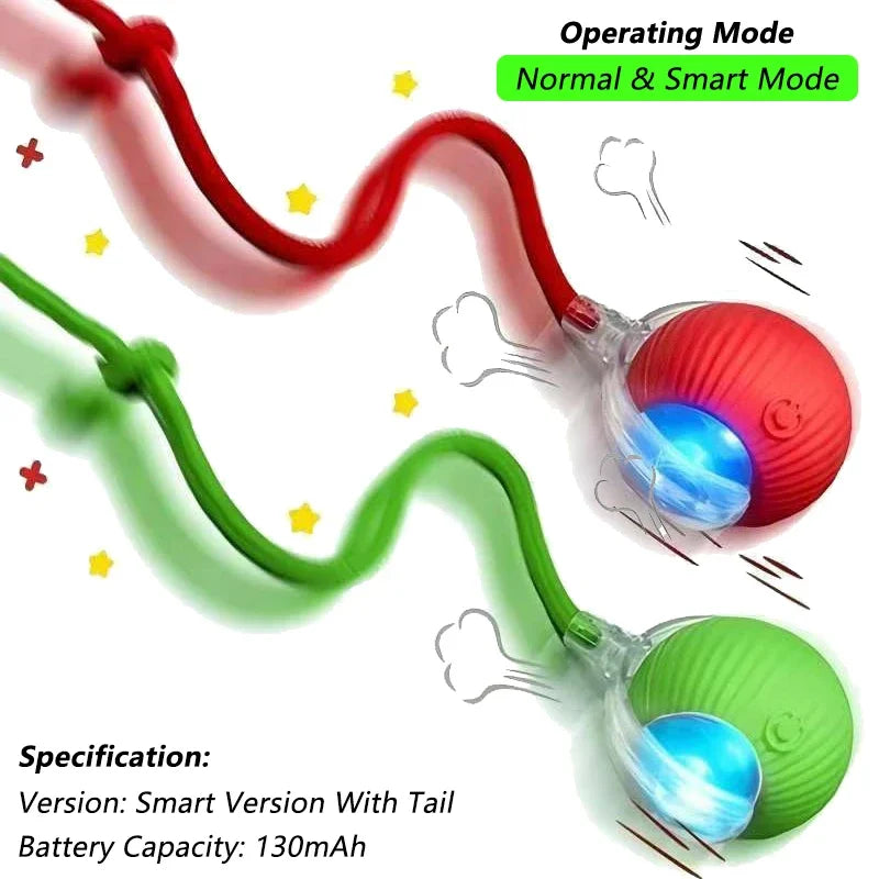 🐾 Intelligenter Interaktiver Spielball für Hunde & Katzen – Automatisch rollend mit Schwanz, wiederaufladbares elektrisches Haustierspielzeug mit Bewegungs- & Maus-Simulation